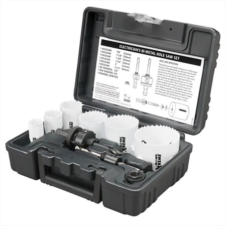 Disston Blu-Mol Electrician S Xtreme Bi-Metal Hole Saw Kit- 9 Pieces D9593